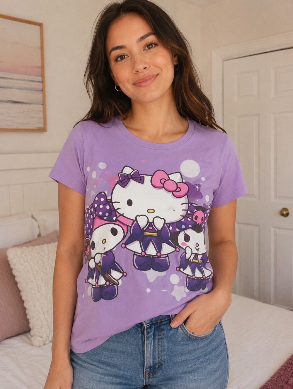 Hello Kitty & Friends Sanrio Lavender Graphic T-Shirt Women’s S/M